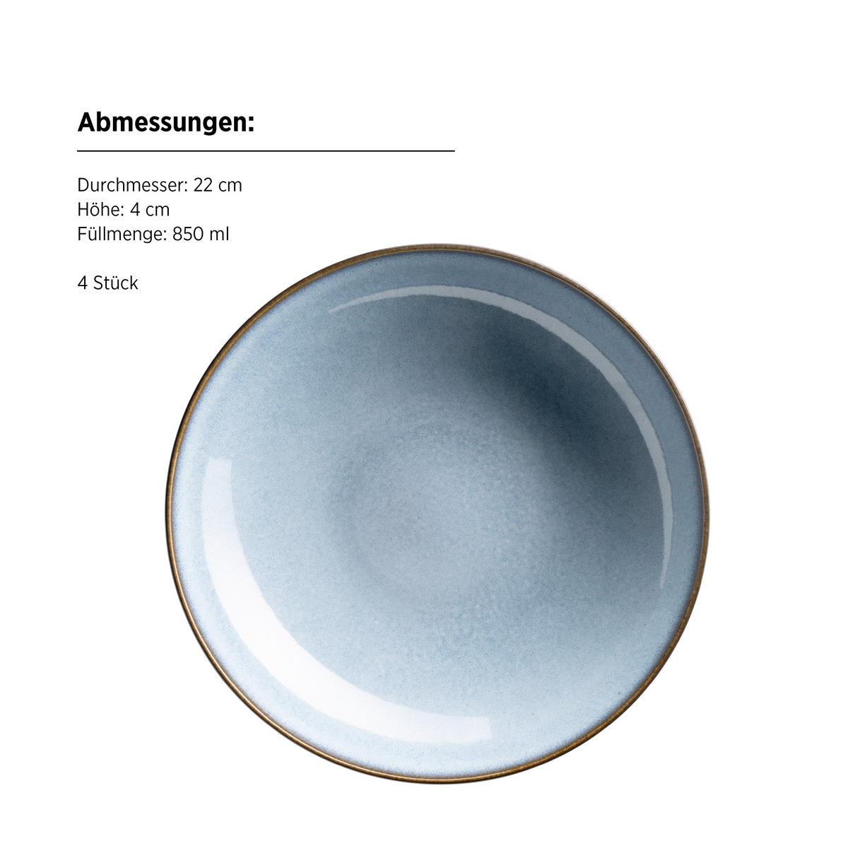 TAFELSERVICE SMOKY'S 8-teilig  - Blau, Basics, Keramik - Mäser