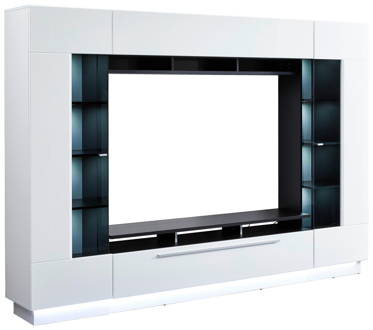 DNEVNI REGAL,  črna, bela  - srebrne barve/črna, Konvencionalno, kovina/leseni material (275/190cm) - Livetastic