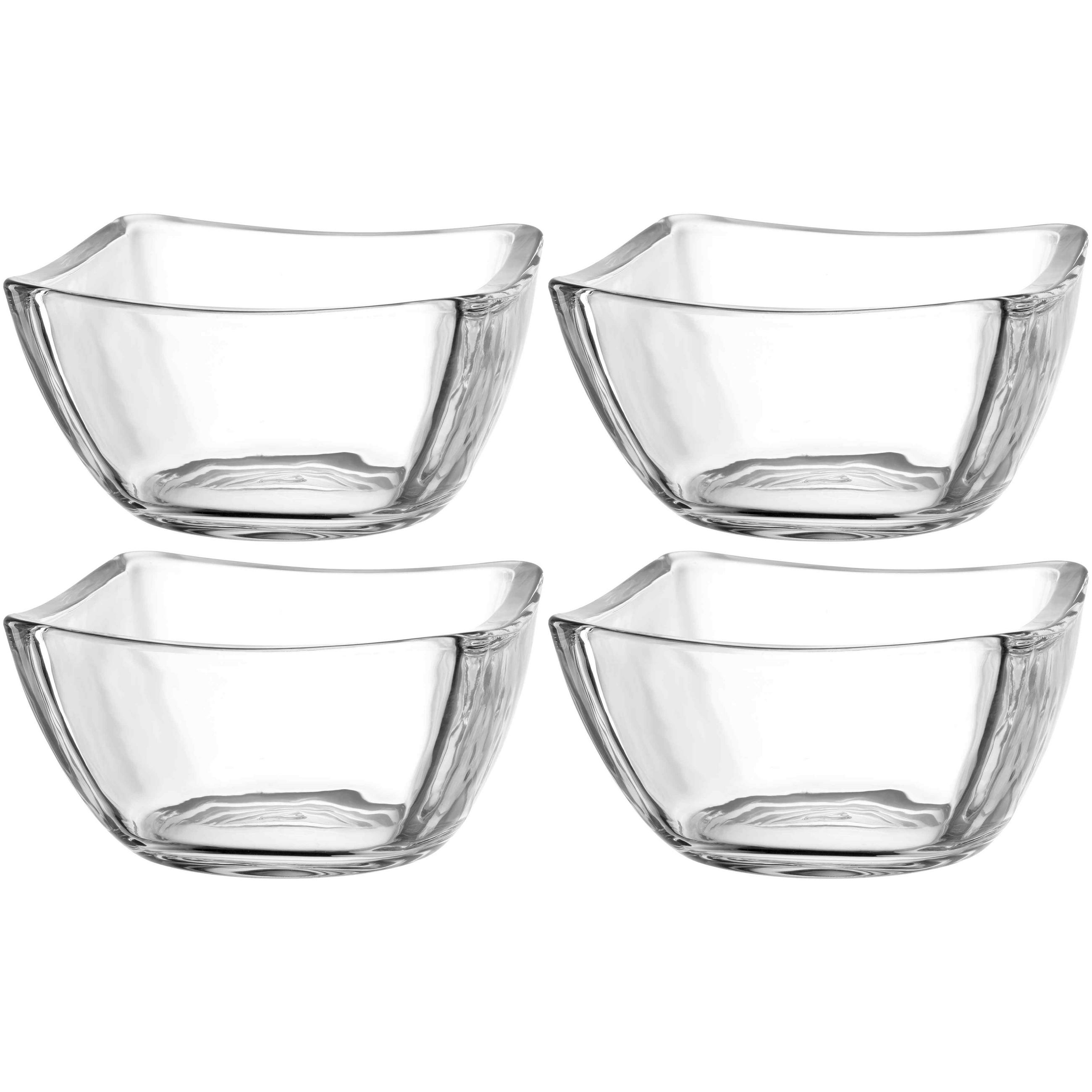 MÜSLISCHALENSET Piazza 4-teilig  - Transparent, Design, Glas (12/6,5/12cm) - Leonardo