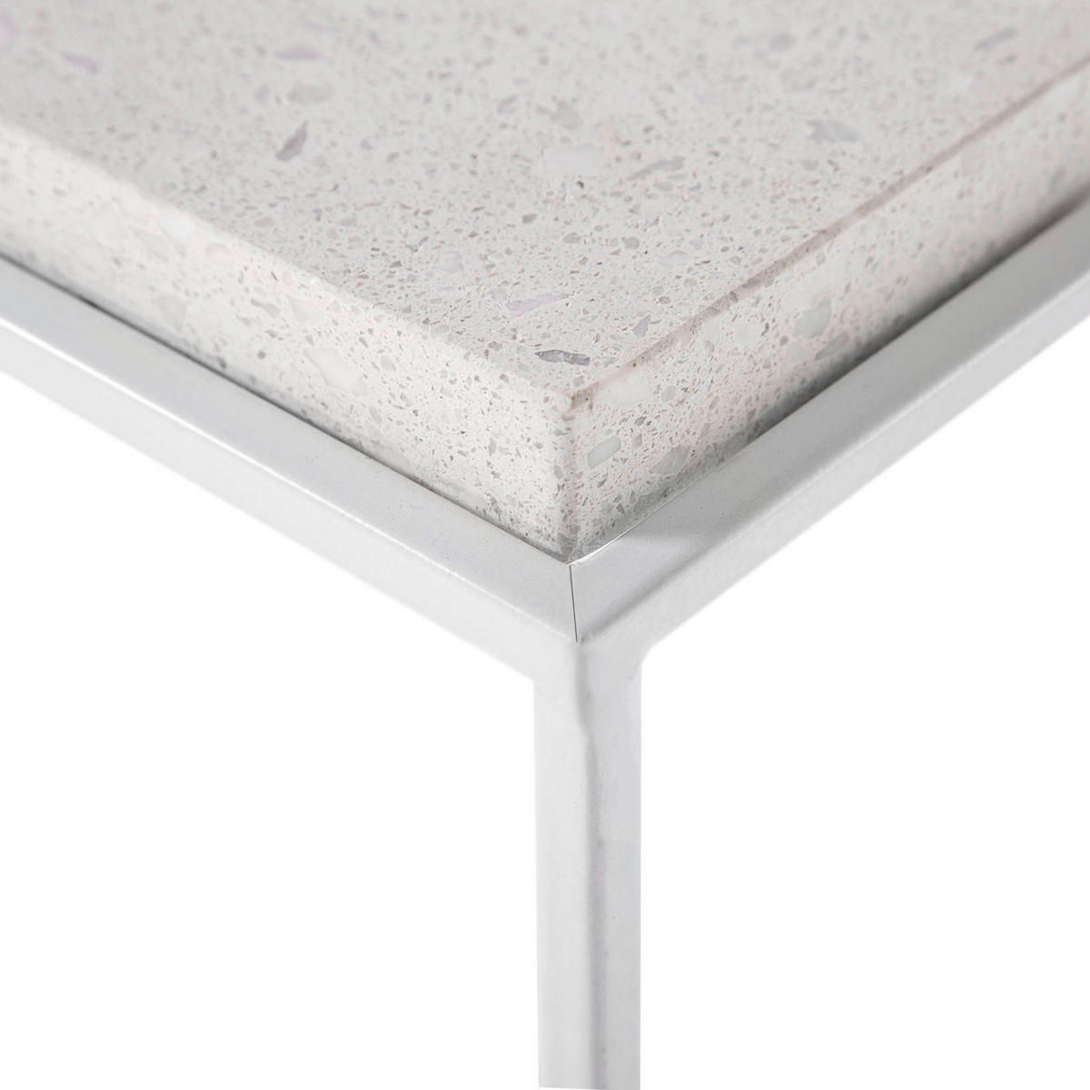 COUCHTISCH 60/60/40 cm rechteckig Weiß  - Weiß, Trend, Stein/Metall (60/60/40cm) - Boxxx