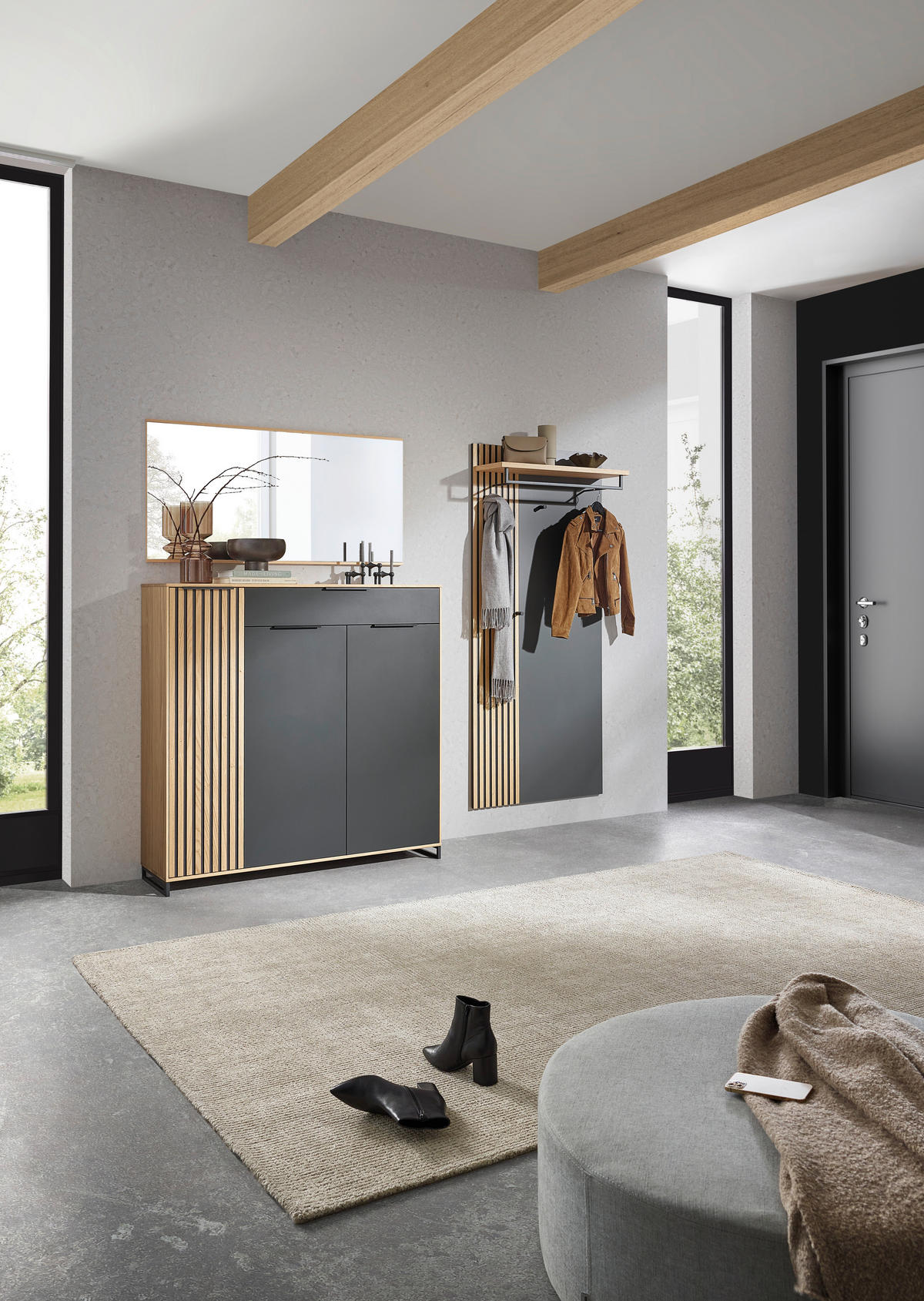 SCHUHSCHRANK  in 127/127/37 cm  - Eiche Bianco/Eichefarben, Design, Holz/Holzwerkstoff (127/127/37cm) - Dieter Knoll