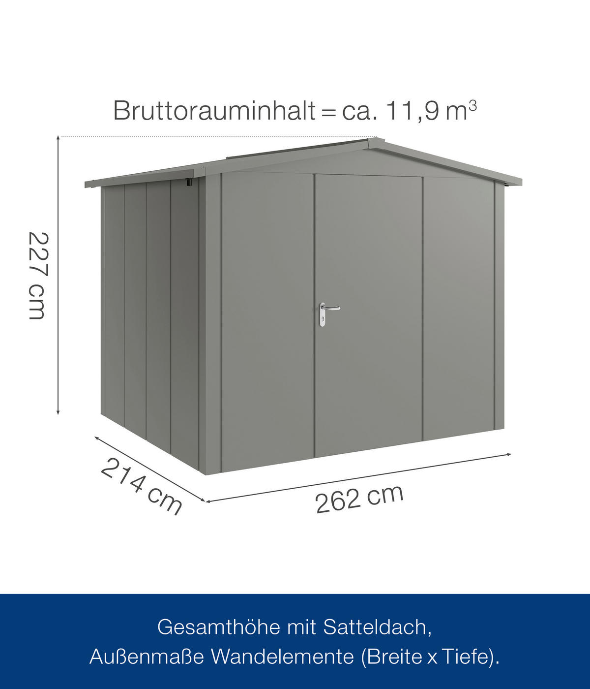 GERÄTEHAUS 285/227/229 cm  - Alufarben, Basics, Metall (285/227/229cm)