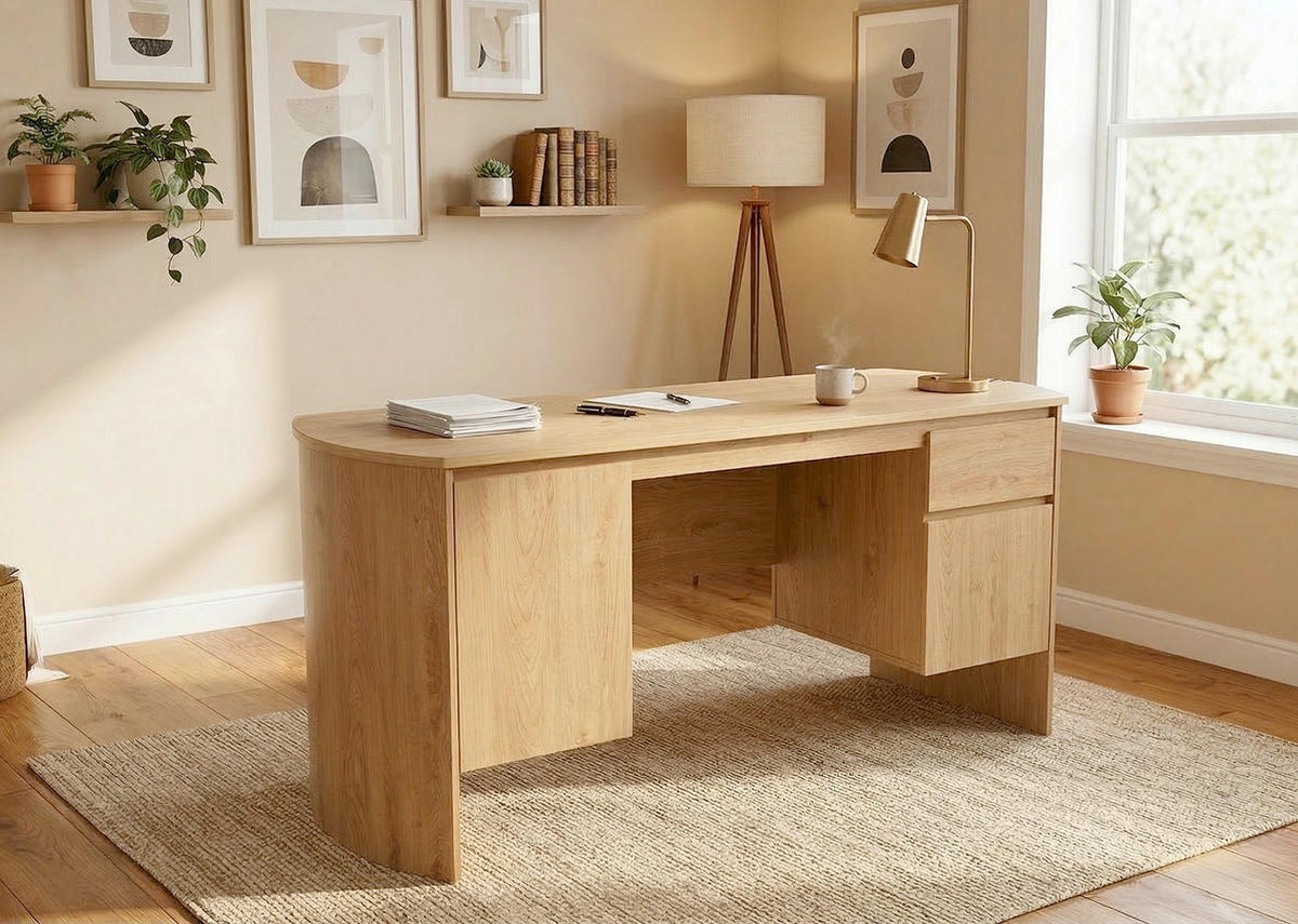 SCHREIBTISCH  Eichefarben  - Eichefarben, KONVENTIONELL, Holzwerkstoff (160/75/59cm) - MID.YOU