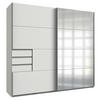 GARDEROB MED SKJUTDÖRRAR 225/208/64 cm 2-dörrar - vit/aluminiumfärg, Klassisk, metall/trämaterial (225/208/64cm) - Premium Living