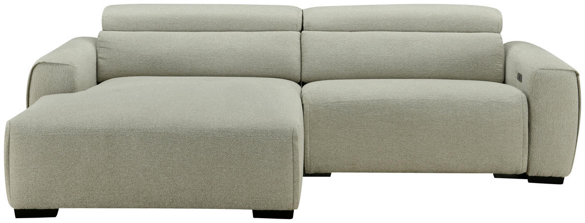 ECKSOFA Beige Mikrofaser  - Beige/Schwarz, Design, Holz/Textil (172/256cm) - Carryhome