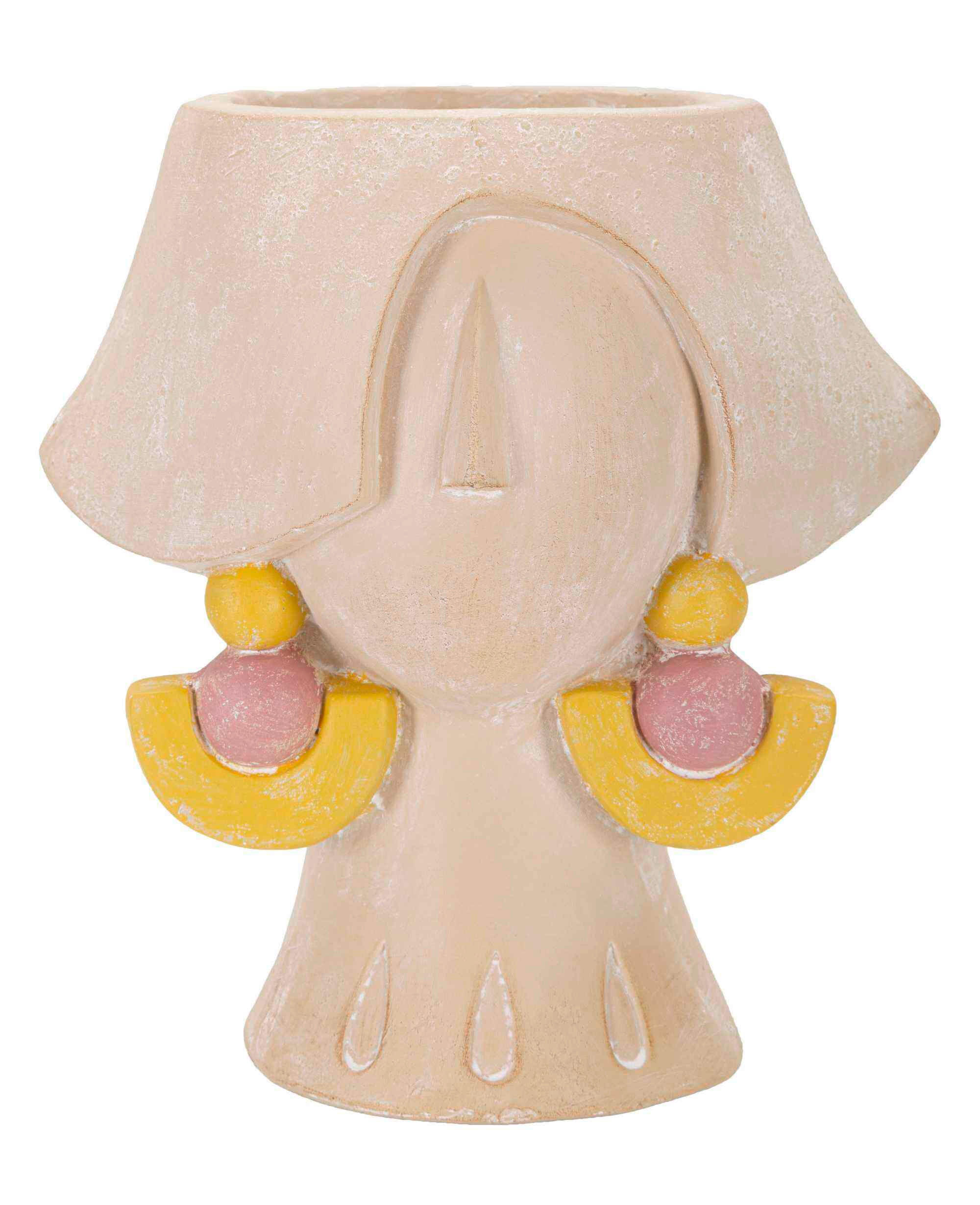 Vase Elegant B  - Gelb/Naturfarben, Basics, Kunststoff (24.5/26/20.5cm)