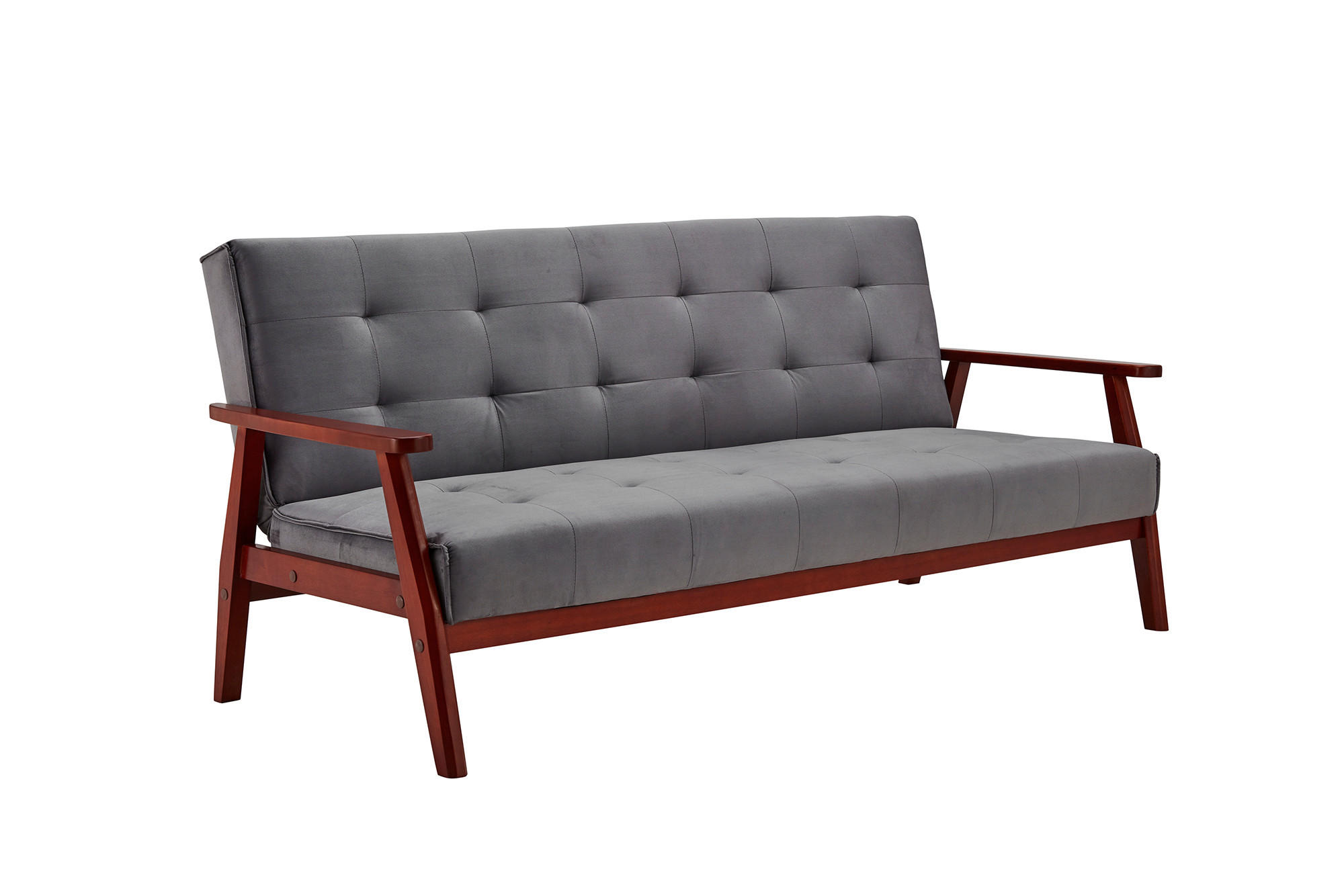 SCHLAFSOFA in Samt Kirschbaumfarben, Dunkelgrau  - Kirschbaumfarben/Dunkelgrau, MODERN, Holz/Textil (190/81/85cm) - Livetastic