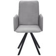 ARMLEHNSTUHL  Stoffauswahl, Typenauswahl, inklusive Armlehnen beschichtet  - Hellgrau/Schwarz, Design, Textil/Metall (52/92/60cm) - Cantus
