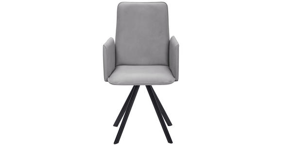 ARMLEHNSTUHL  Stoffauswahl, Typenauswahl, inklusive Armlehnen beschichtet  - Hellgrau/Schwarz, Design, Textil/Metall (52/92/60cm) - Cantus