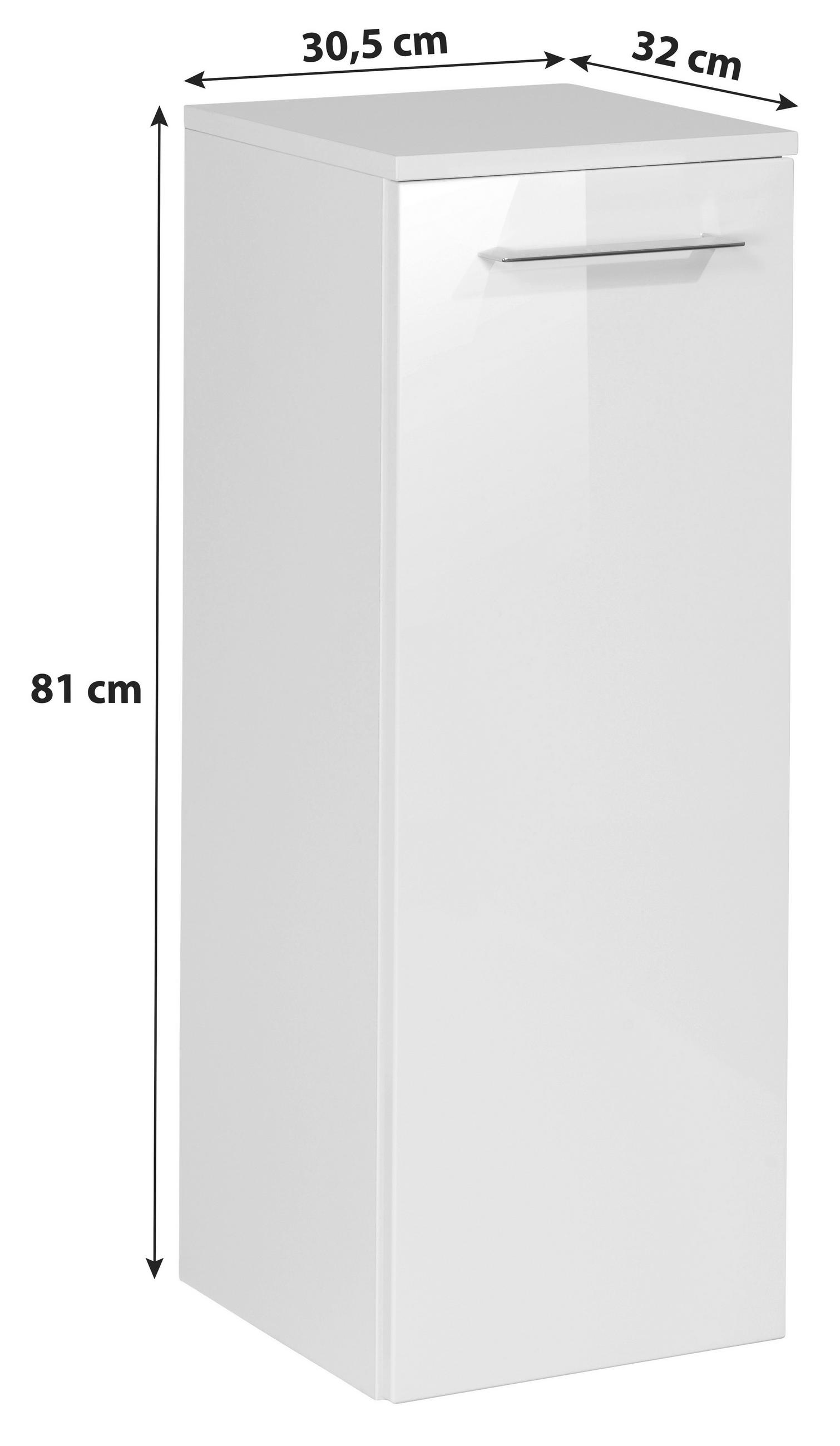 Thumbnail - Voleo Unterschrank Lara, Anthrazit, Glas, 2 Fächer, 30.5x81x32 cm, hängend, Badezimmer, Badezimmerschränke, Bad Untersch...