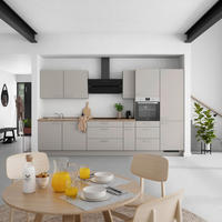 KÜCHENLEERBLOCK Touch 360 cm  in Grau, Eiche dunkel  - Eiche dunkel/Edelstahlfarben, MODERN, Holzwerkstoff/Metall (360cm) - Nobilia