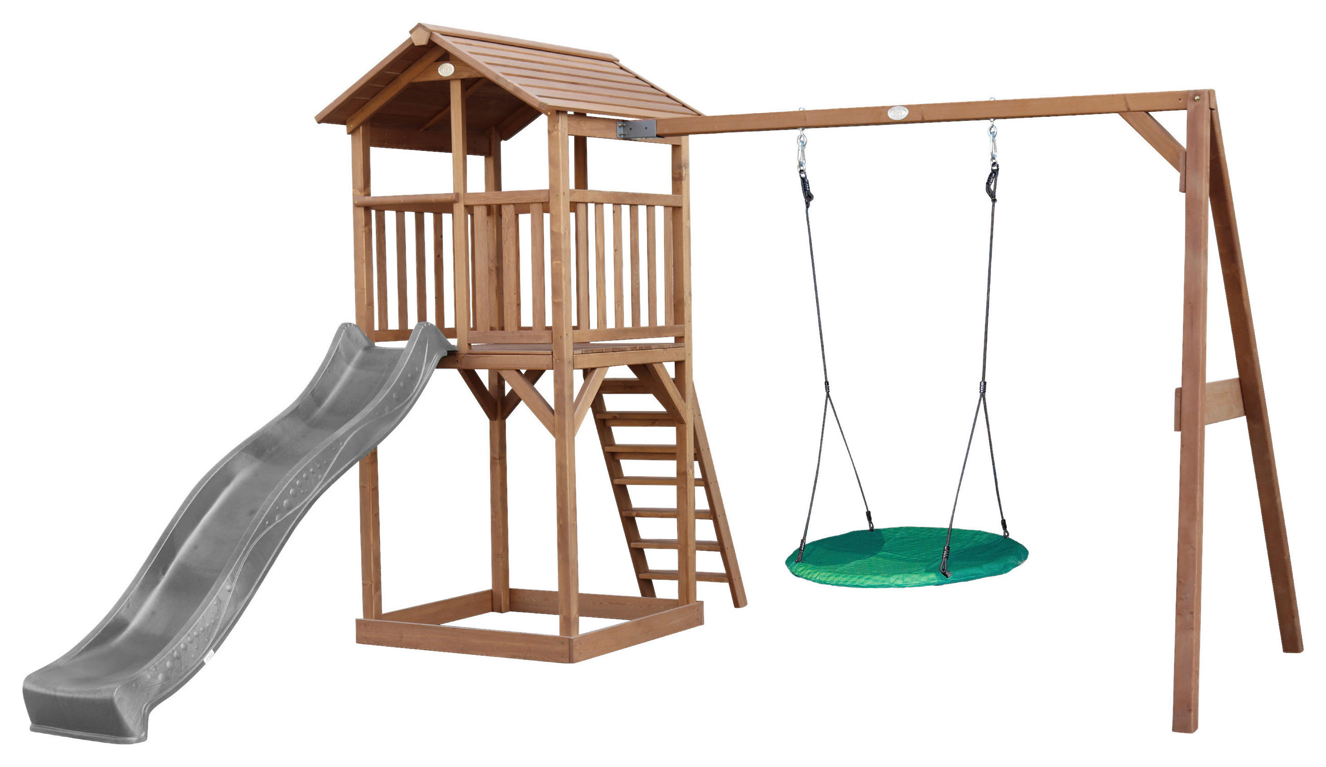 SPIELTURM 356,6/241,9/349 cm  - Braun/Grau, KONVENTIONELL, Holz/Kunststoff (356,6/241,9/349cm) - Ambia Garden
