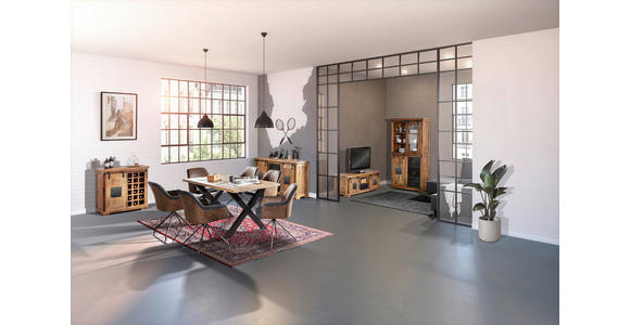 ESSTISCH in Holz 220/100/76 cm - Schwarz/Braun, LIFESTYLE, Holz/Metall (220/100/76cm) - Landscape