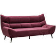 3-SITZER-SOFA in Mikrofaser Weinrot  - Weinrot/Schwarz, Design, Textil/Metall (222/106/99cm) - Xora