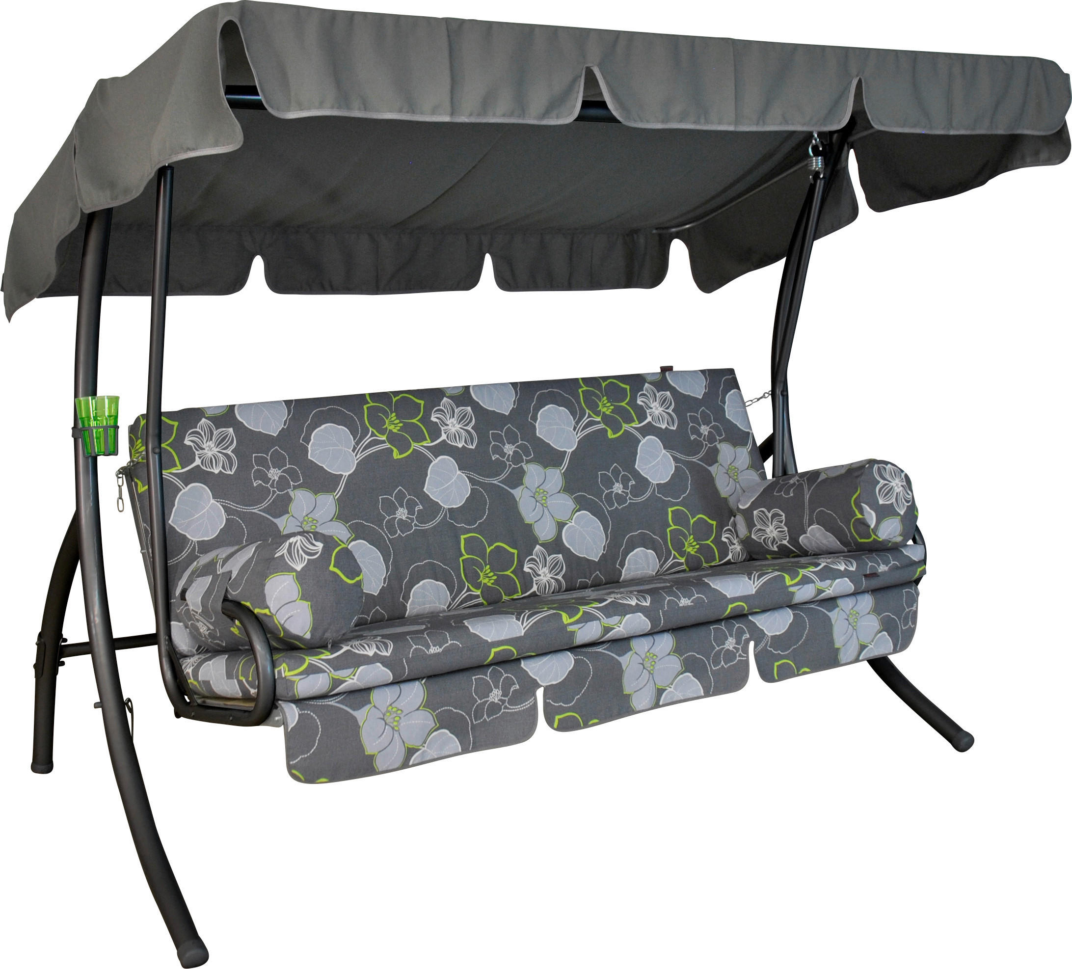 HOLLYWOODSCHAUKEL 210/160/145 cm  - Anthrazit/Grau, Basics, Kunststoff/Textil (210/160/145cm) - Boxxx