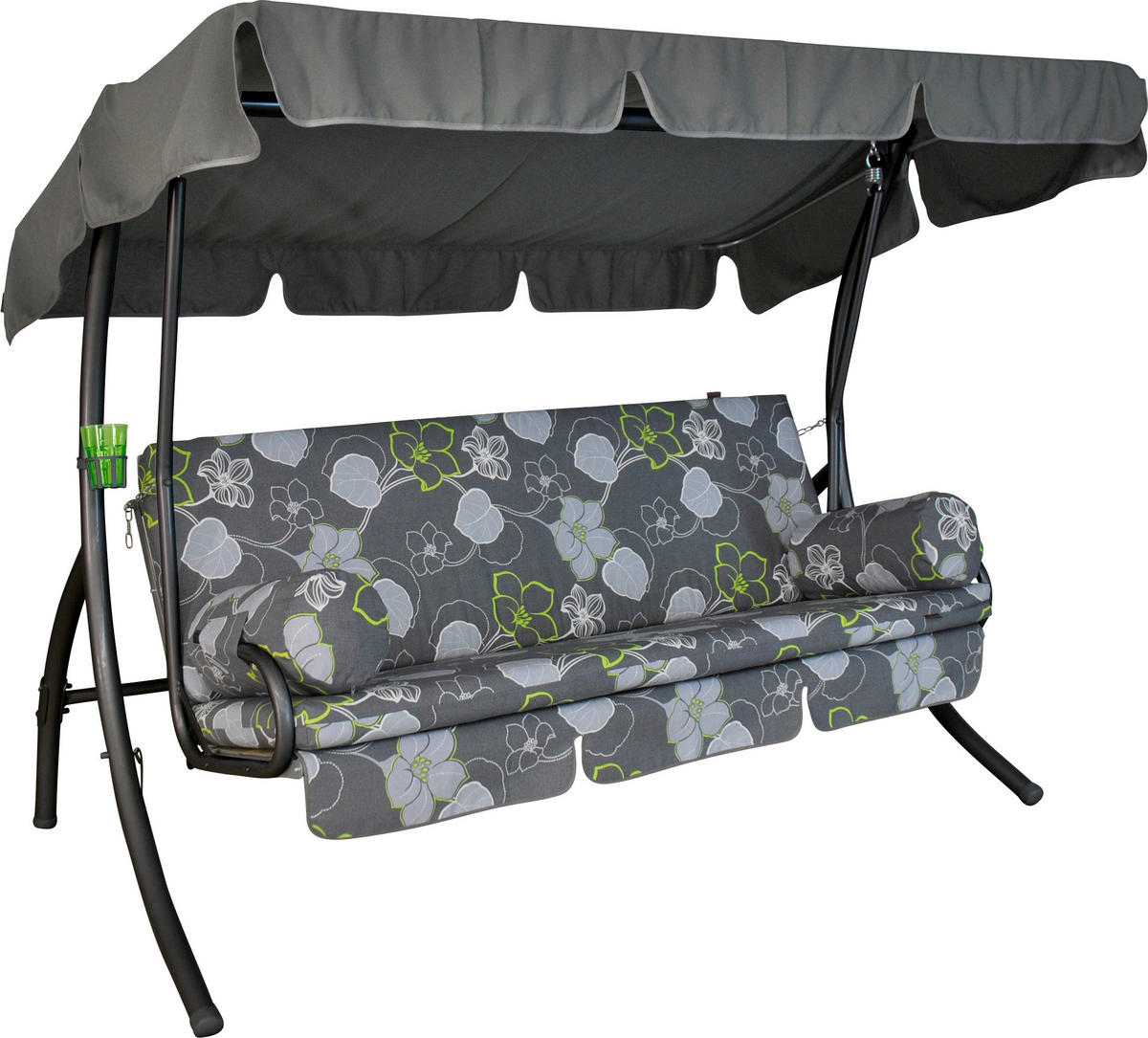 HOLLYWOODSCHAUKEL 210/160/145 cm  - Anthrazit/Grau, Basics, Kunststoff/Textil (210/160/145cm) - Boxxx