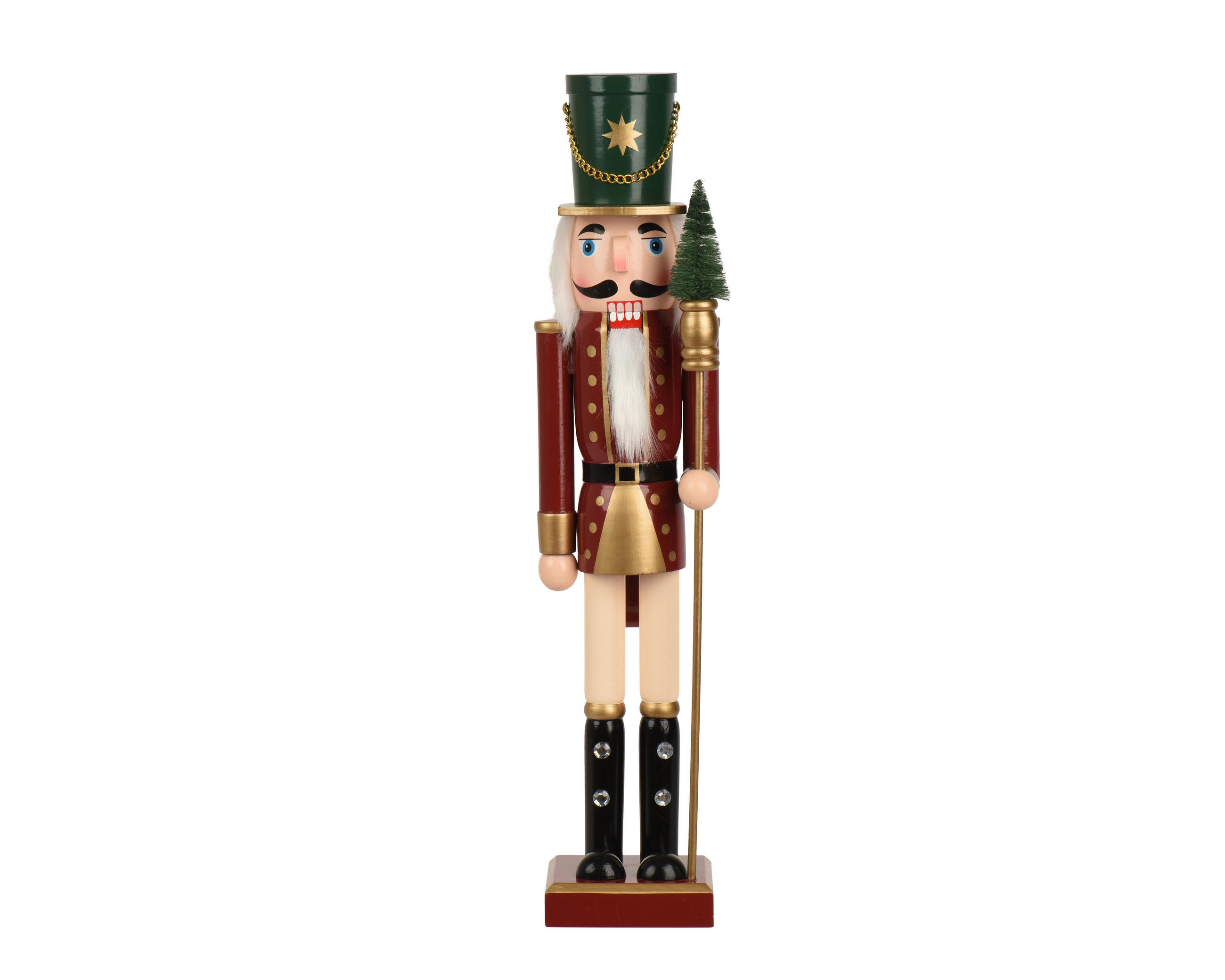 KARÁCSONYI FIGURA - bordó, Basics, fa (13/12/76cm)