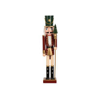 KARÁCSONYI FIGURA - bordó, Basics, fa (13/12/76cm)