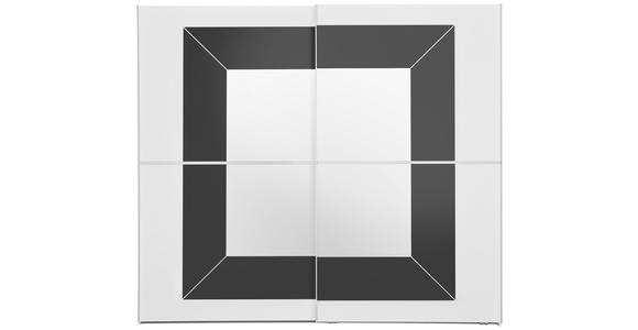 SCHWEBETÜRENSCHRANK in Grau, Weiß - Alufarben/Weiß, KONVENTIONELL, Glas/Holzwerkstoff (251/223/68cm) - Cantus