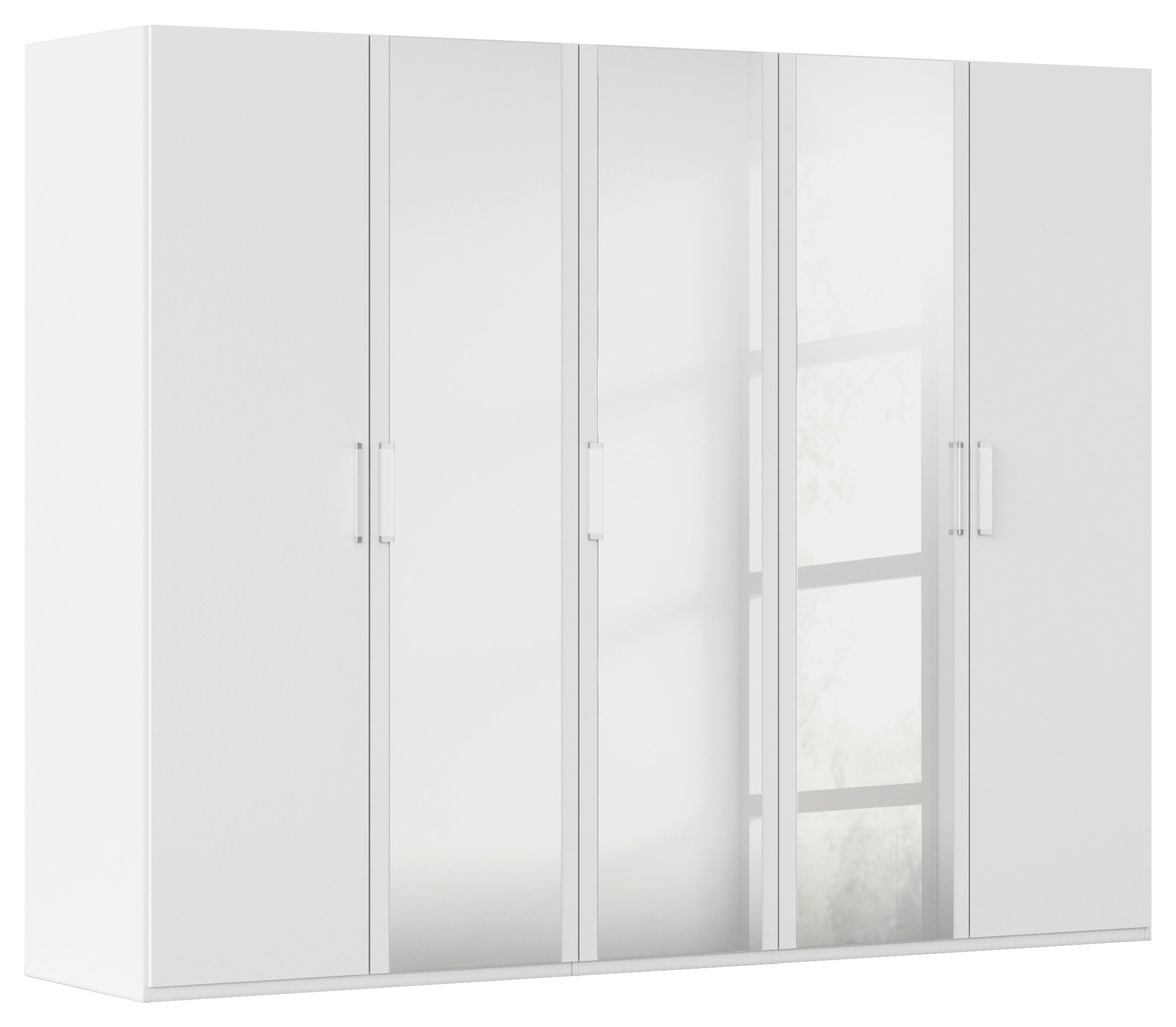DREHTÜRENSCHRANK 251/197/60 cm 5-türig Weiß  - Weiß, Design, Glas/Holzwerkstoff (251/197/60cm) - Novel