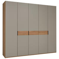 DREHTÜRENSCHRANK 149,6/229,4/59,5 cm 5-türig Taupe, Eichefarben  - Taupe/Eichefarben, Design, Holzwerkstoff/Metall (149,6/229,4/59,5cm) - Dieter Knoll