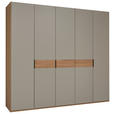 DREHTÜRENSCHRANK 149,6/229,4/59,5 cm 5-türig Taupe, Eichefarben  - Taupe/Eichefarben, Design, Holzwerkstoff/Metall (149,6/229,4/59,5cm) - Dieter Knoll