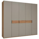 DREHTÜRENSCHRANK 149,6/229,4/59,5 cm 5-türig Taupe, Eichefarben  - Taupe/Eichefarben, Design, Holzwerkstoff/Metall (149,6/229,4/59,5cm) - Dieter Knoll