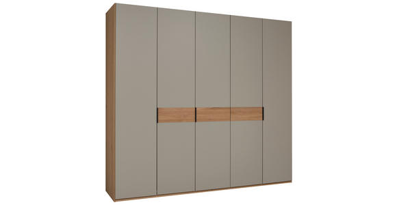 DREHTÜRENSCHRANK 149,6/229,4/59,5 cm 5-türig Taupe, Eichefarben  - Taupe/Eichefarben, Design, Holzwerkstoff/Metall (149,6/229,4/59,5cm) - Dieter Knoll