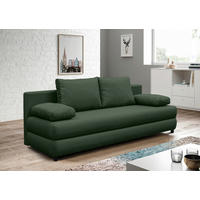 SCHLAFSOFA Webstoff Grün  - Schwarz/Mintgrün, Design, Kunststoff/Textil (200/88/87cm) - P & B