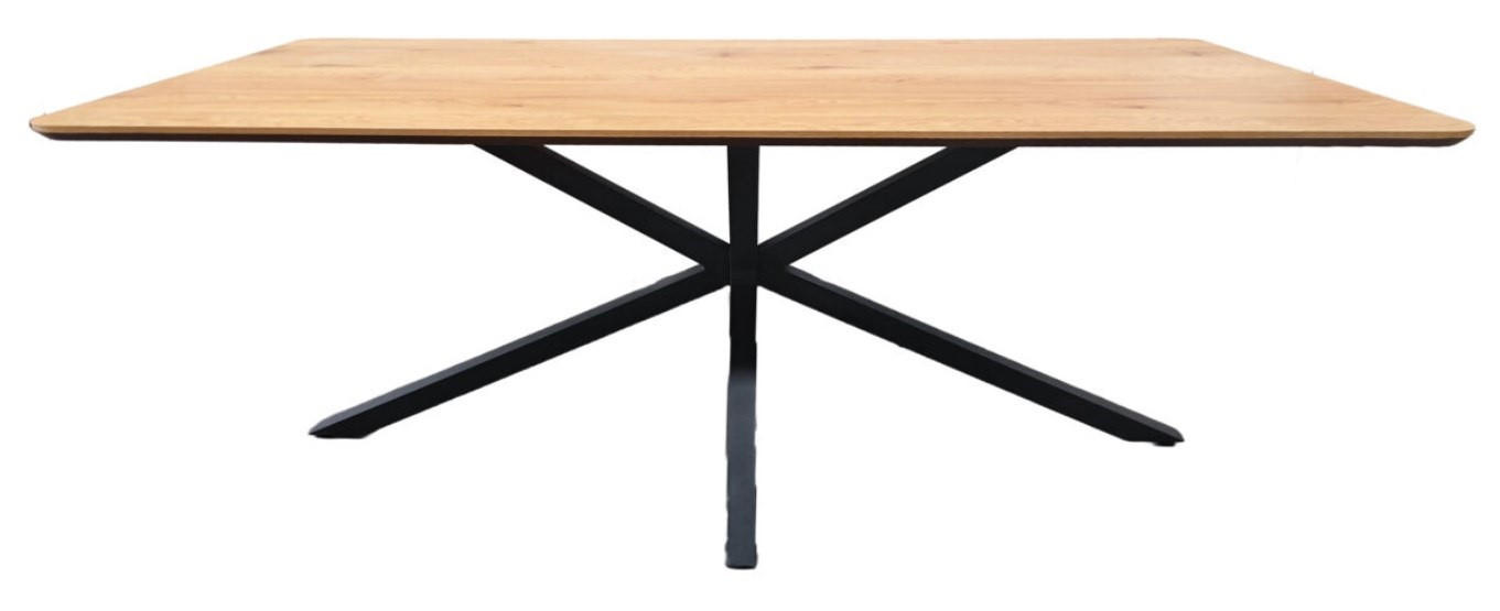MATBORD i trämaterial 200/100/75 cm   - svart/ekfärgad, Modern, metall/trämaterial (200/100/75cm) - Livetastic
