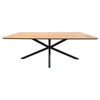 MATBORD i trämaterial 200/100/75 cm   - svart/ekfärgad, Modern, metall/trämaterial (200/100/75cm) - Livetastic