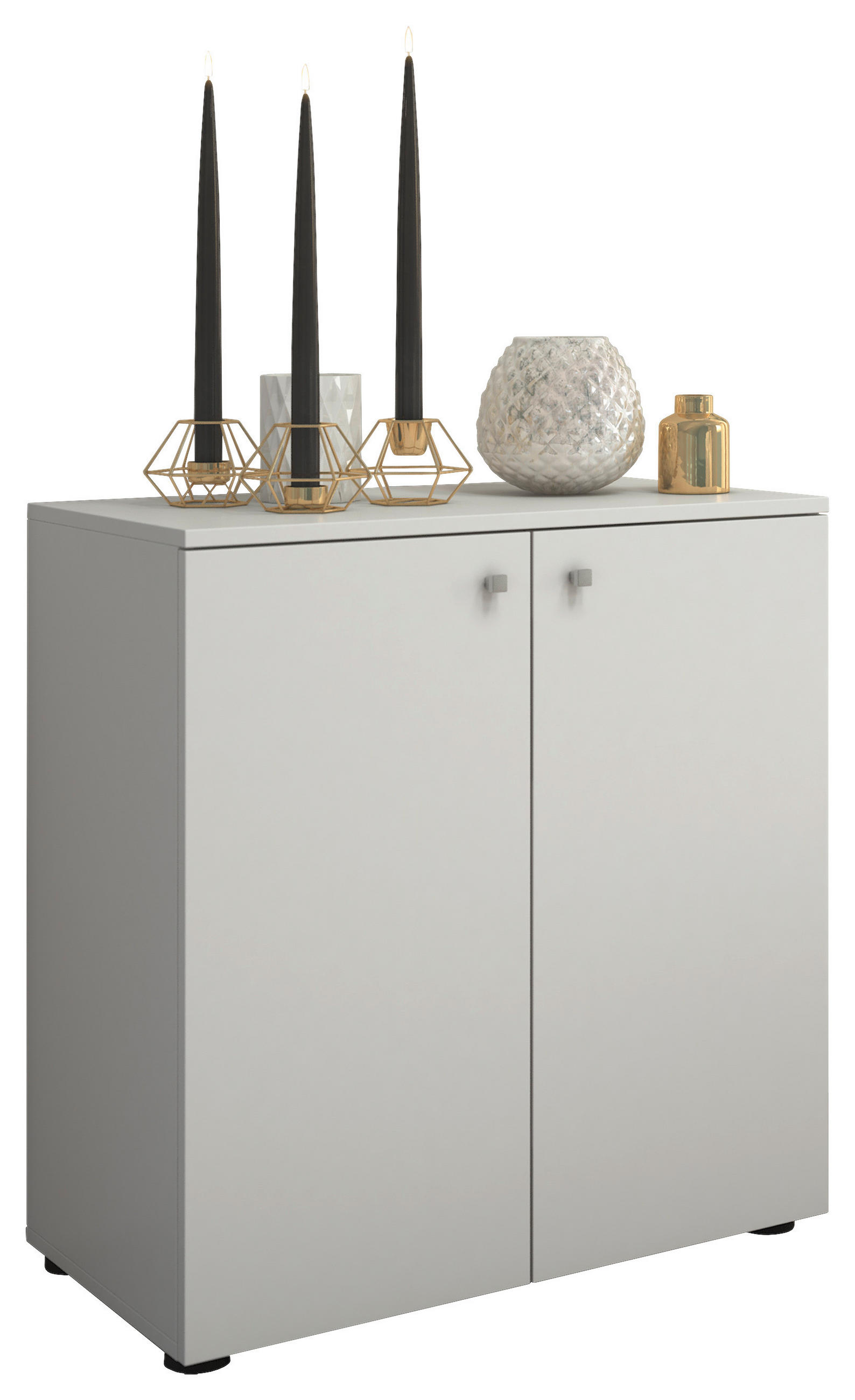 BYRÅ 70/74/40 cm  - vit/silver, Basics, trämaterial/plast (70/74/40cm) - MID.YOU