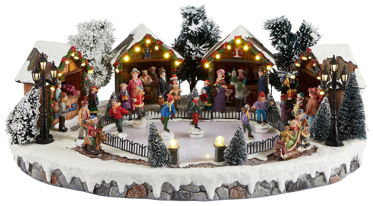 DEKOSPIELUHR  - Rot/Braun, Trend, Kunststoff (44/18/30cm)