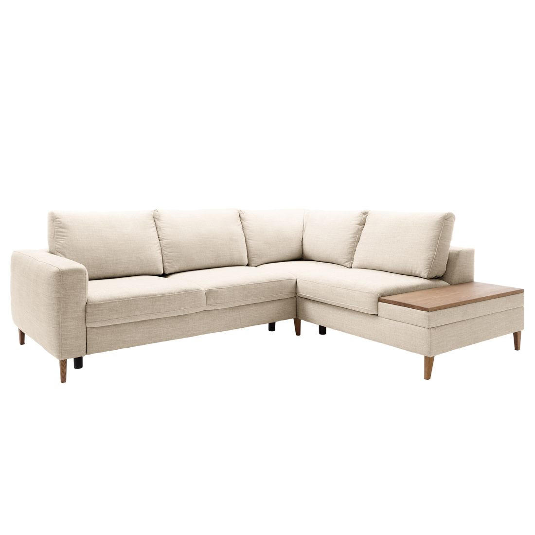 Thumbnail - Trendmanufaktur Ecksofa, Silber, Textil, 4-Sitzer, 260x90x204 cm, Made in Europe, Bettkasten erhältlich, Sitzqualitäten,...