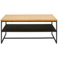 COUCHTISCH Eiche furniert, massiv 105/65/44 cm rechteckig Schwarz, Eichefarben  - Eichefarben/Schwarz, Design, Holz/Holzwerkstoff (105/65/44cm) - Novel