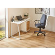 SCHREIBTISCH 140/44-60/76 cm  in Weiß, Eichefarben  - Eichefarben/Weiß, Design, Holzwerkstoff/Metall (140/44-60/76cm) - Xora