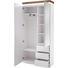 GARDEROBENSCHRANK 91/198/38 cm - Eichefarben/Weiß, Design, Glas/Holz (91/198/38cm) - Novel GARDEROBENSCHRANK 91/198/38 cm - Eichefarben/Weiß, Design, Glas/Holz (91/198/38cm) - Novel