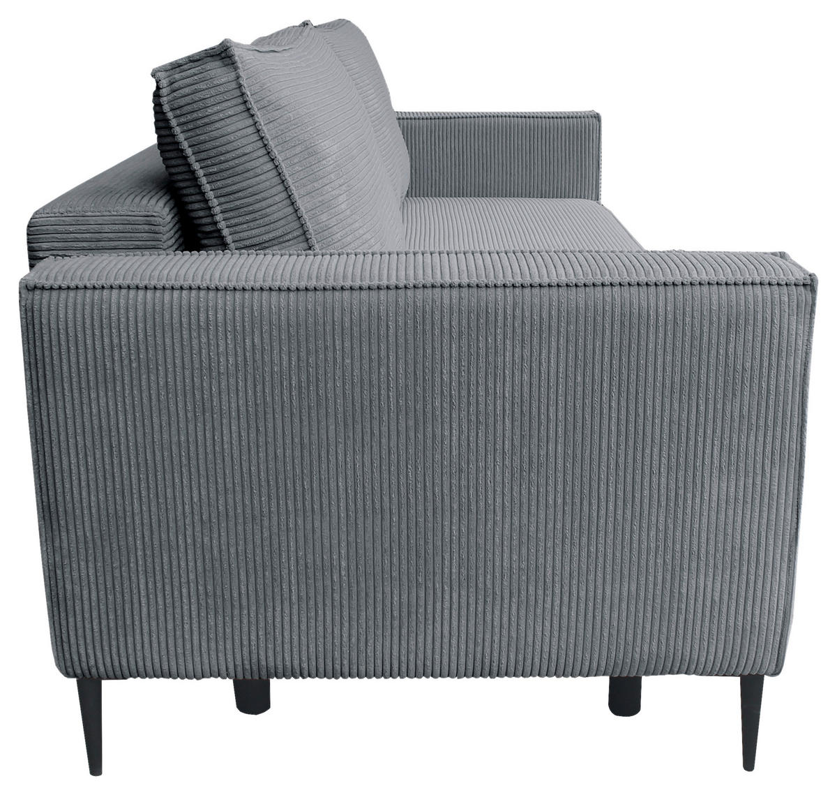 SCHLAFSOFA  mit Liegefunktion, Rücken echt, haustierfreundlicher Bezug Cord Dunkelgrau  - Dunkelgrau/Schwarz, KONVENTIONELL, Textil/Metall (222/93/98cm) - Carryhome