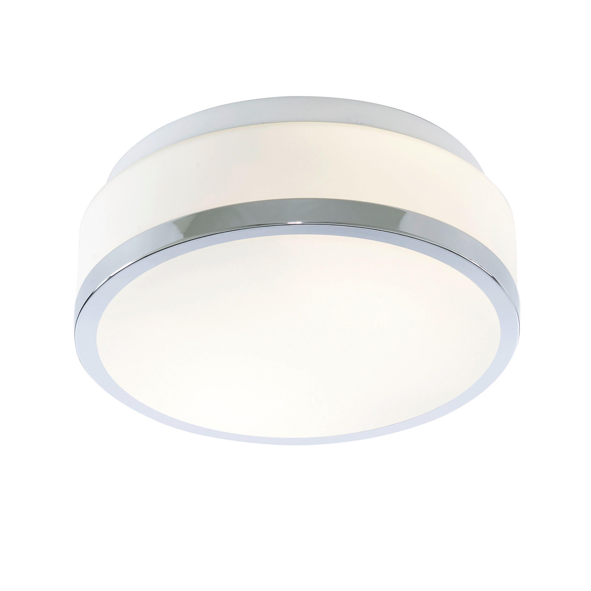 DECKENLEUCHTE Cheese 23/10 cm   - Chromfarben/Weiß, Basics, Glas/Metall (23/10cm)