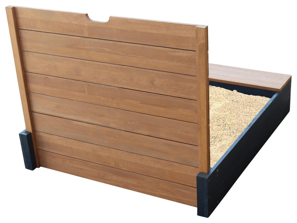 SANDKASTEN  - Anthrazit/Braun, KONVENTIONELL, Holz (90/74/100cm) - Ambia Garden