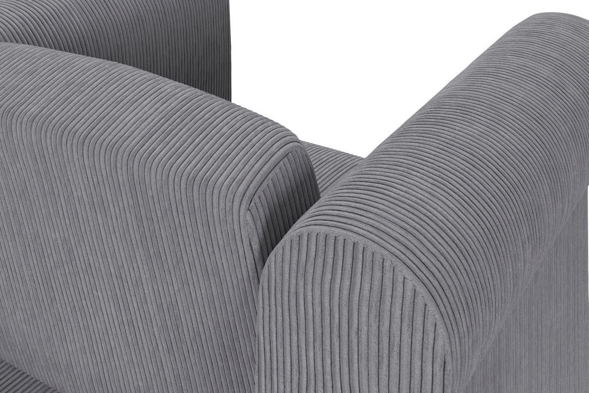 SESSEL in Cord Grau  - Schwarz/Grau, Basics, Holz/Textil (111/83/87cm) - Livetastic