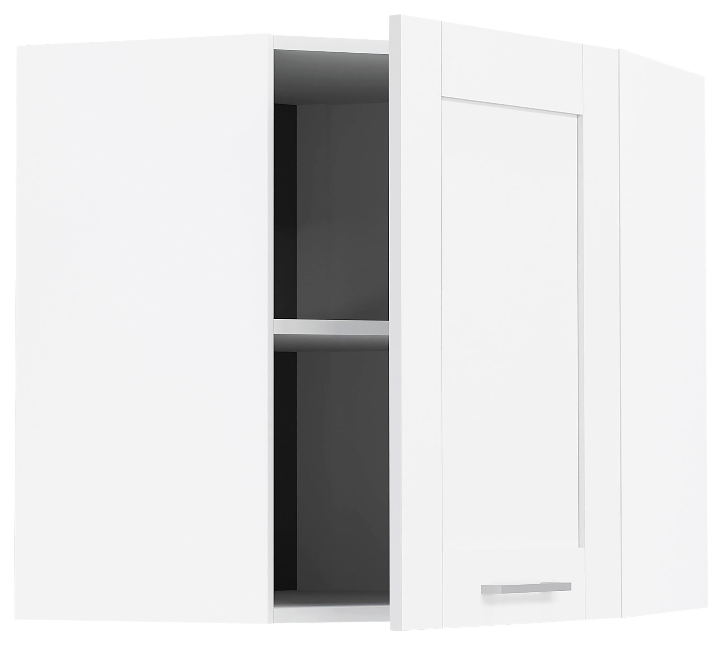 ECKOBERSCHRANK 57/60/57 cm  - Weiss/Silberfarben, Trend, Holzwerkstoff/Kunststoff (57/60/57cm) - MID.YOU