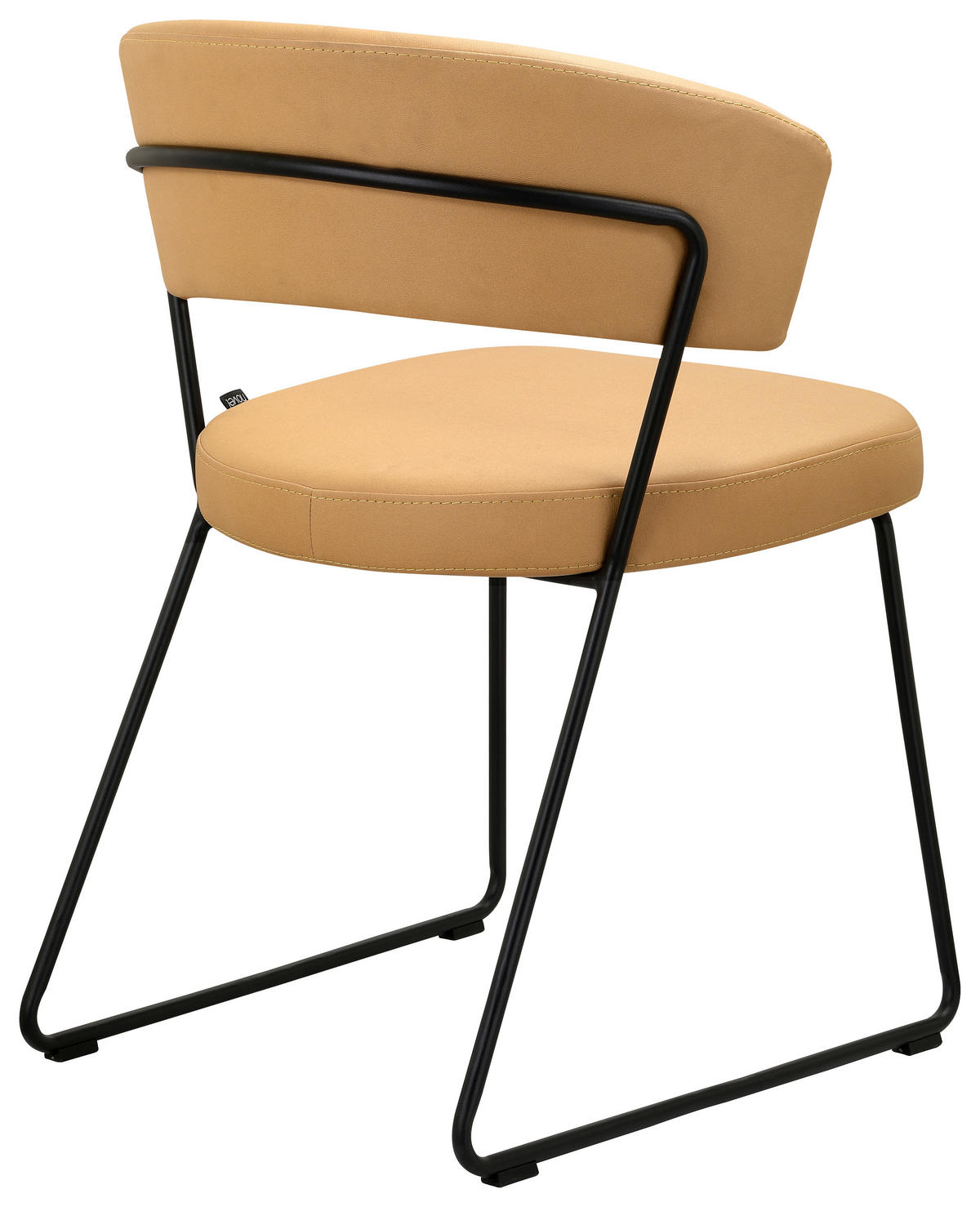 STUHL - Sandfarben/Schwarz, Design, Textil/Metall (56,5/77/58cm) - Novel