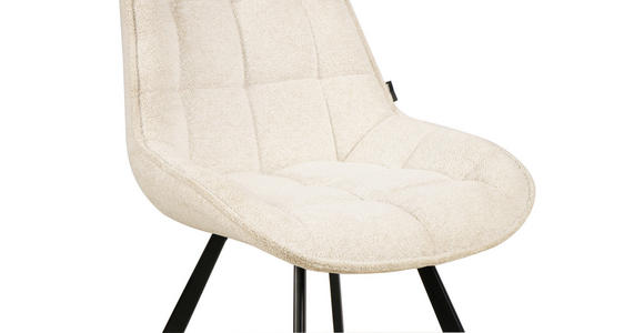 STUHL Webstoff Creme, Schwarz  - Creme/Schwarz, Design, Textil/Metall (53/87/61cm) - Carryhome