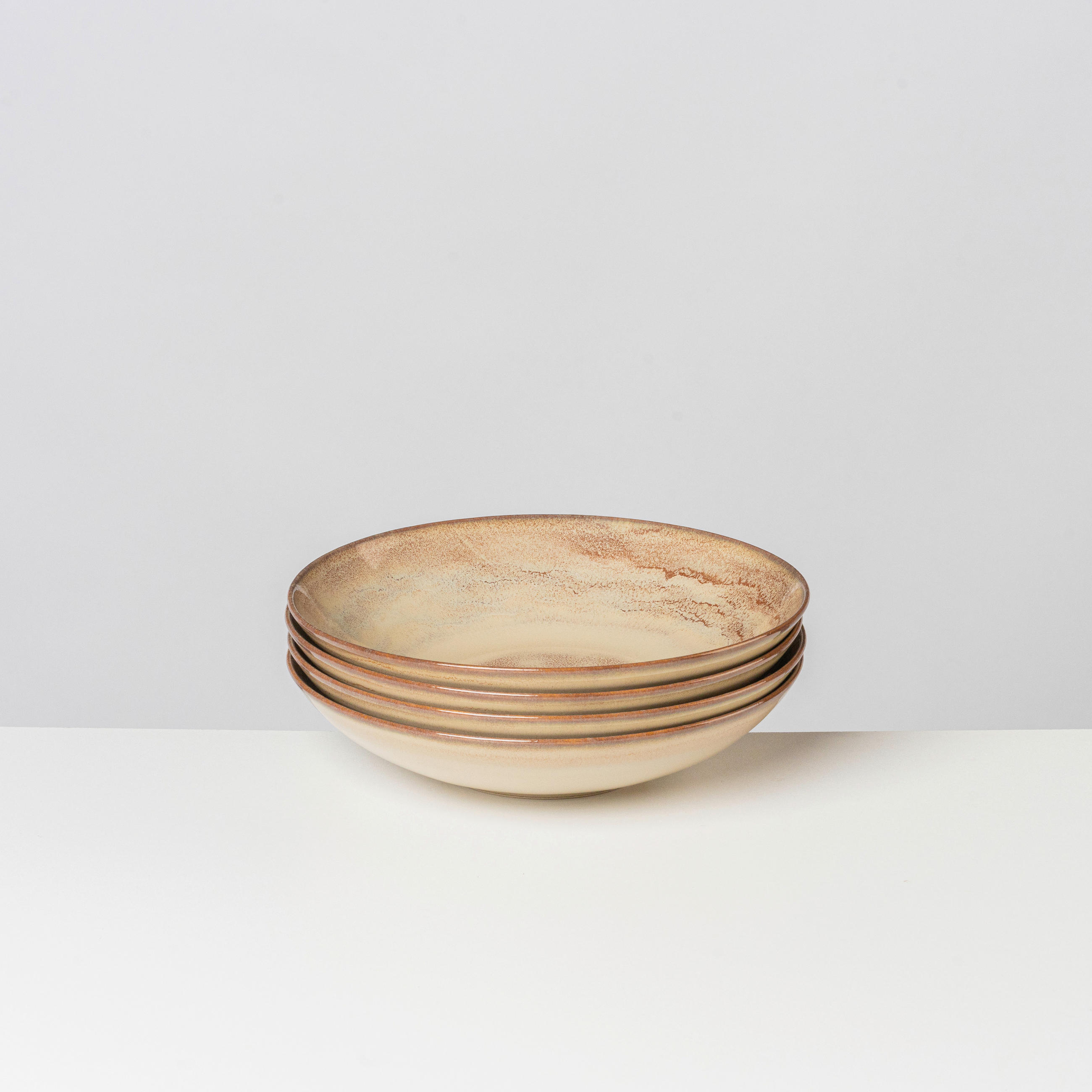 SUPPENTELLERSET Beige 4-teilig Steinzeug NEBELWALD  - Beige, Basics, Keramik (22,2/5cm) - Gipfelstück