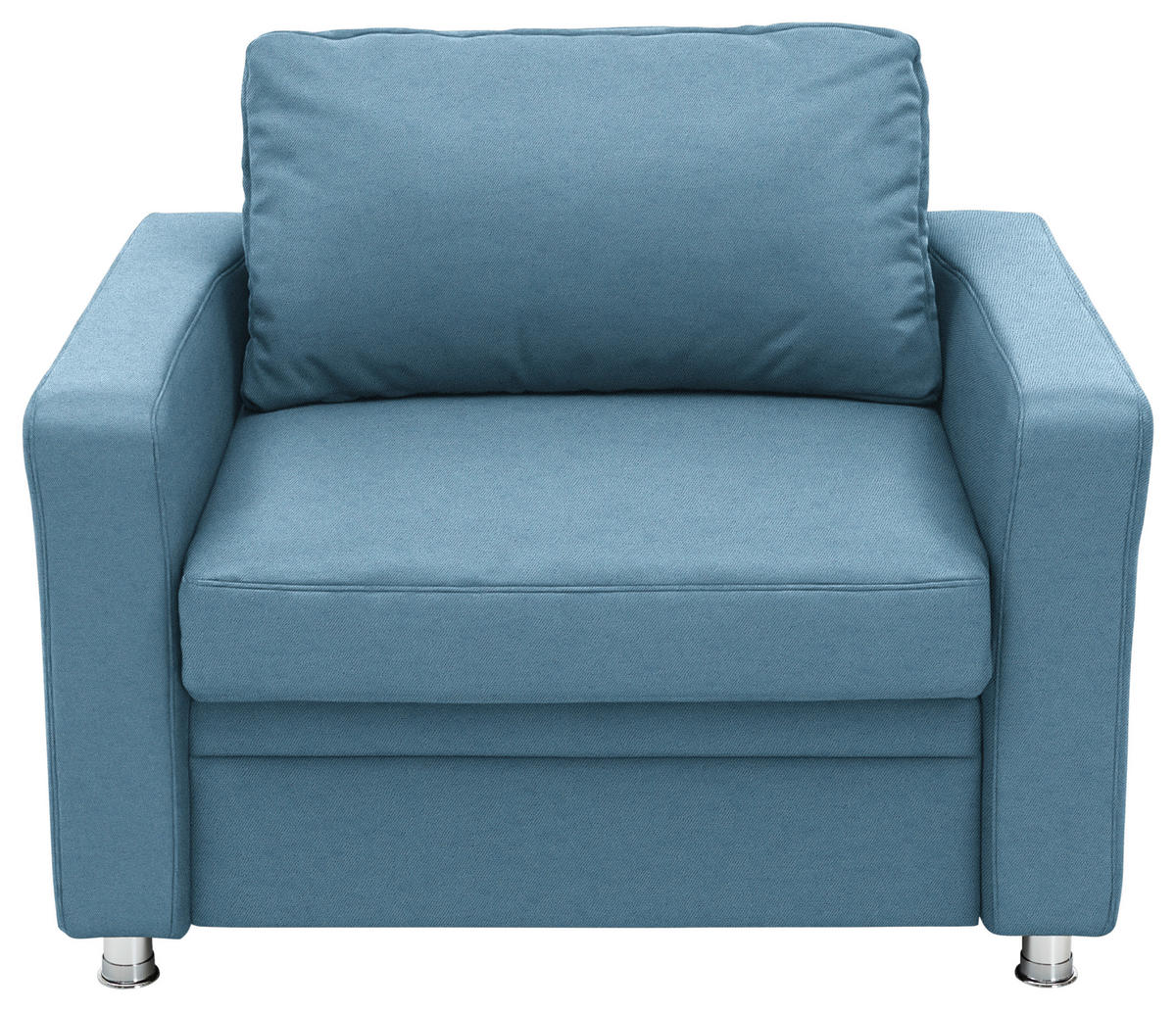 SCHLAFSESSEL Chenille Blau  - Blau/Alufarben, Konventionell, Textil/Metall (106/90/100cm) - Beldomo Style