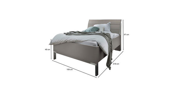 BETT 100/200 cm in Grau - Chromfarben/Grau, KONVENTIONELL, Holzwerkstoff/Metall (100/200cm) - Dieter Knoll