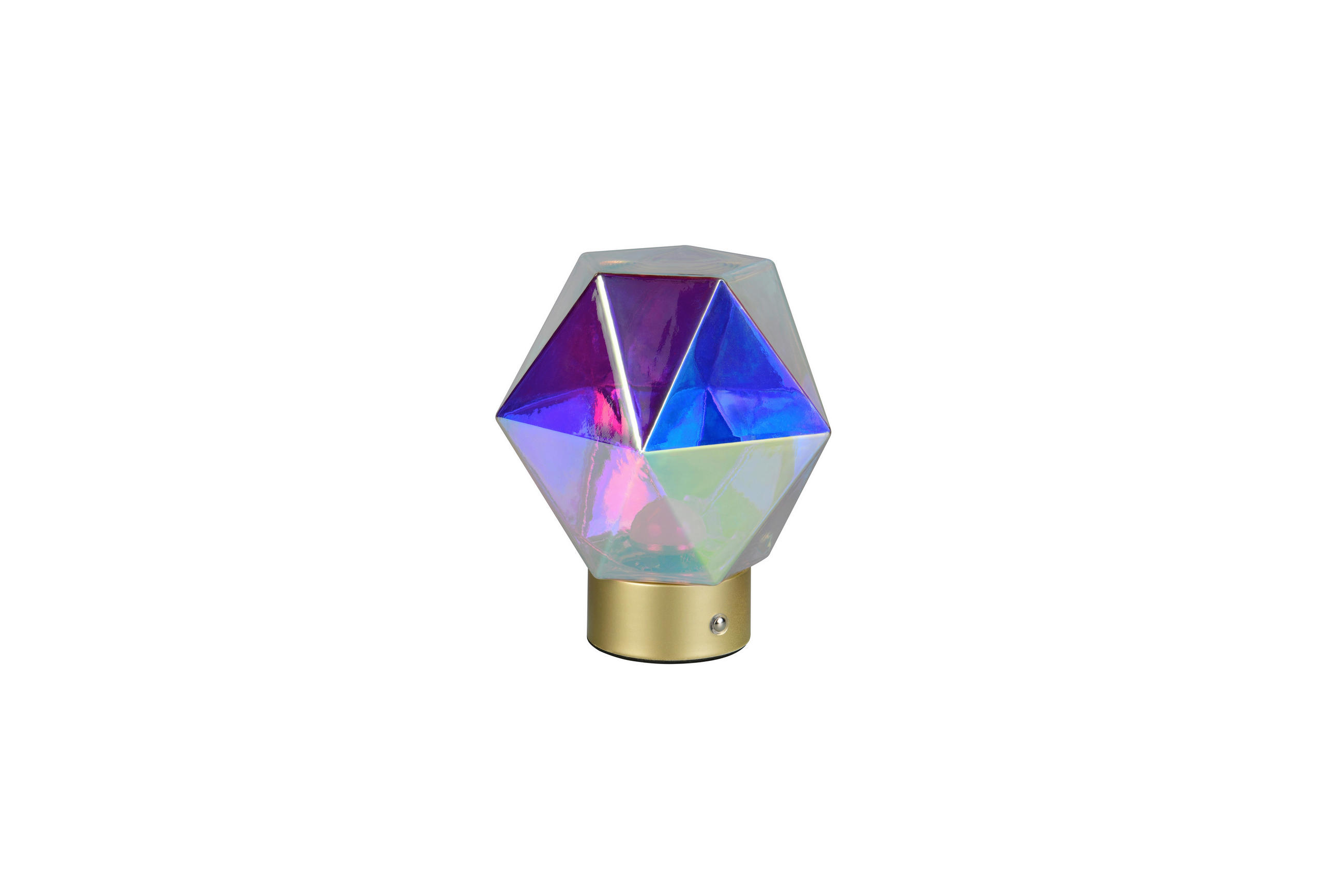 AKKU-TISCHLEUCHTE Stavro 16/17,5 cm   - Goldfarben/Multicolor, LIFESTYLE, Glas/Metall (16/17,5cm)