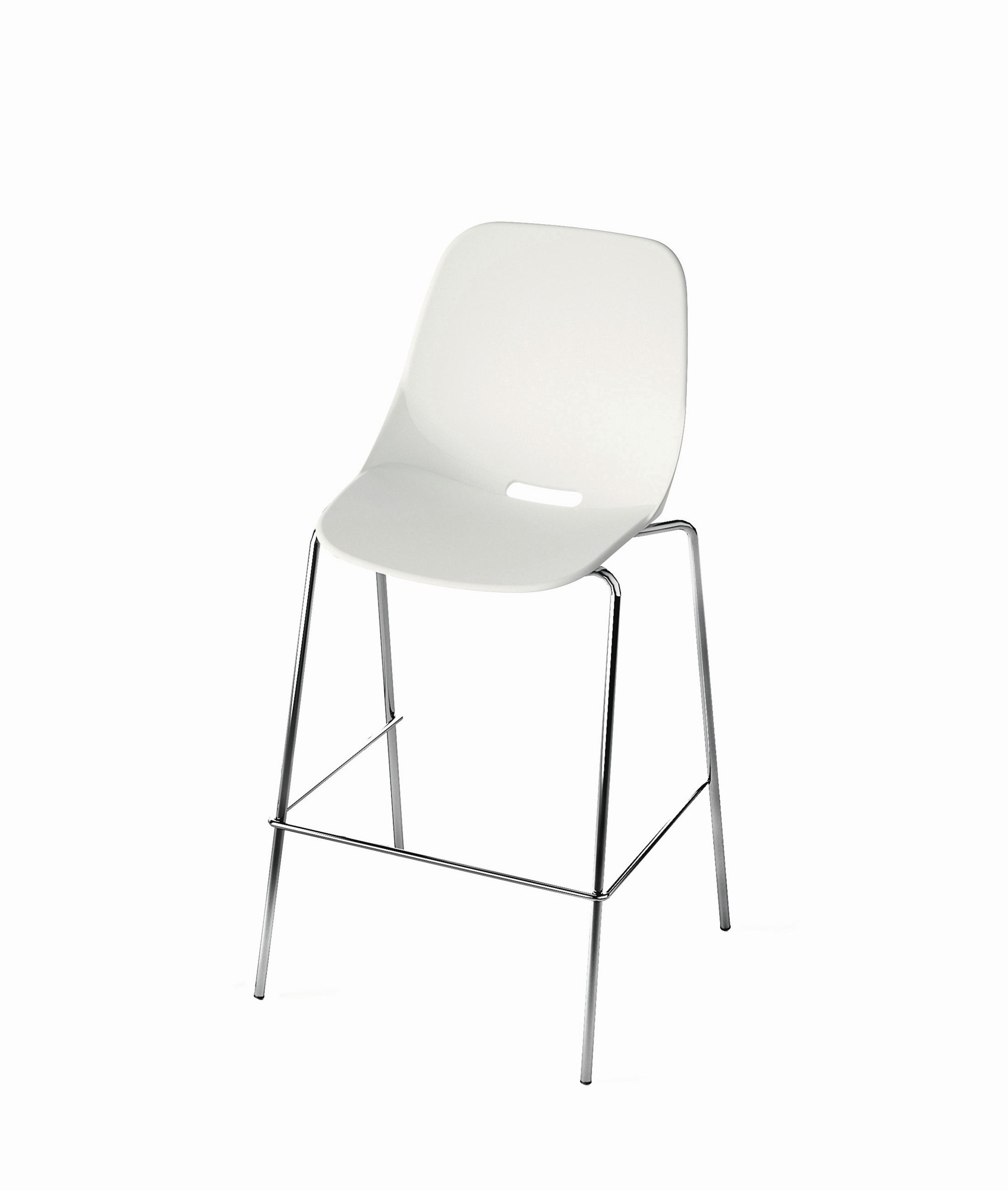 BARSKA STOLICA  bijela  metal, plastika      - bijela/boje kroma, Moderno, metal/plastika (54/113/57cm)