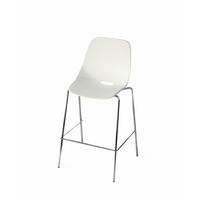 BARSKA STOLICA  bijela  metal, plastika      - bijela/boje kroma, Moderno, metal/plastika (54/113/57cm)